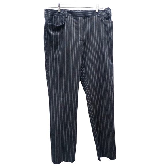 Tommy Hilfiger Princeton Slim Leg Gray White Pin Stripe Women's Size 12 - Picture 1 of 4